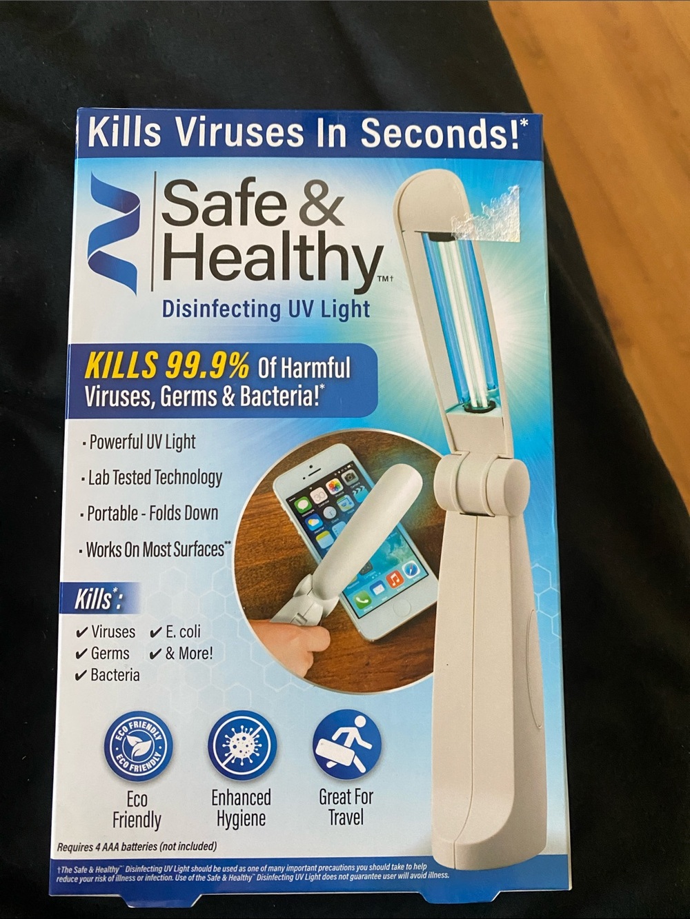 As Seen On TV Safe & Healthy Disinfecting UV Light — White and Blue